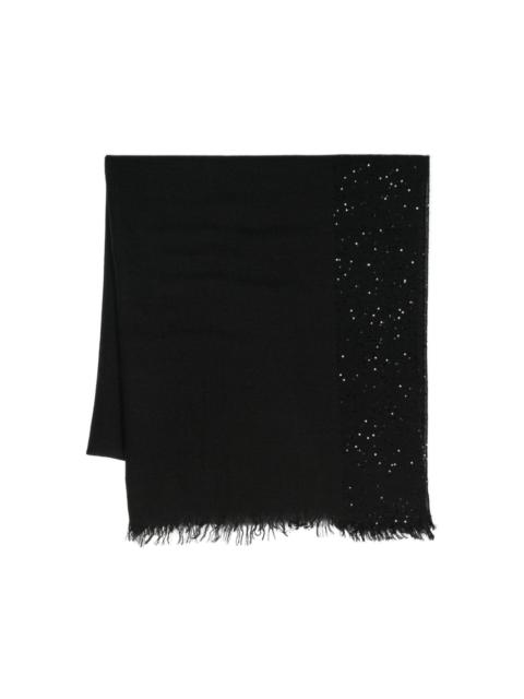 sequined fine-knit scarf