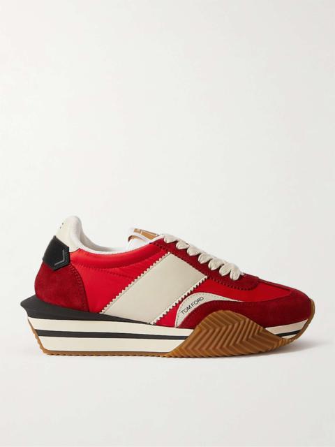 James Leather-Trimmed Nylon and Suede Sneakers