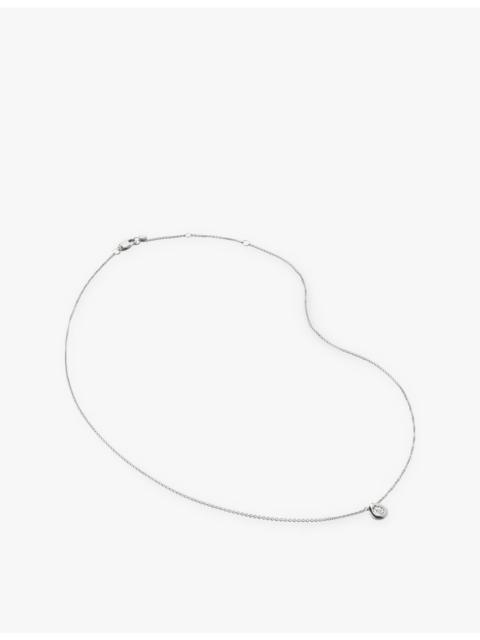 MONICA VINADER Solitaire Pear sterling-silver and 0.06ct lab-grown diamond necklace