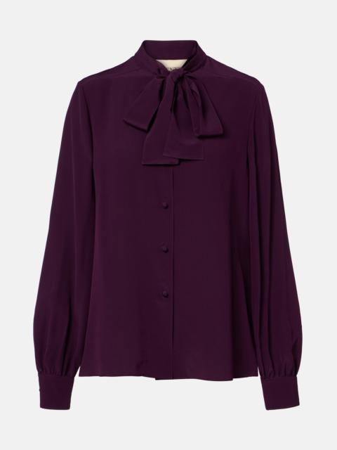 Valentino Tie-neck silk crêpe de chine blouse