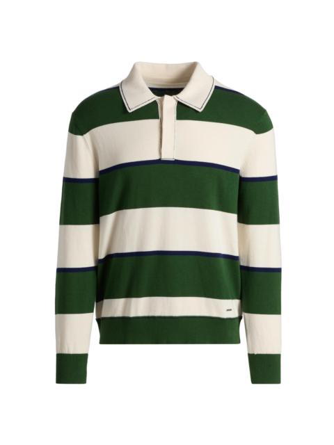 SIMKHAI Men's Louis Cotton-Cashmere Rugby Shirt - Serrano Rugby Stripe