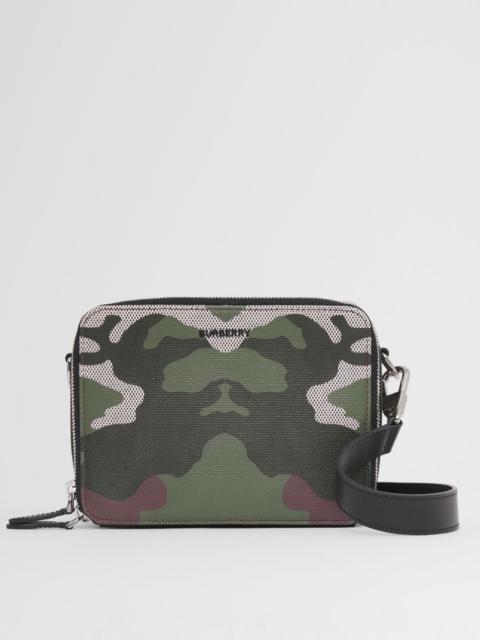 Burberry Camouflage Print Canvas and Leather Crossbody Bag