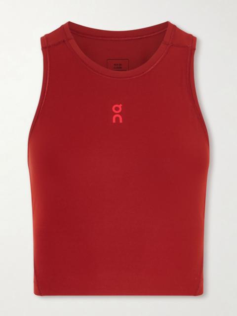 On Year Of The Horse cropped printed stretch recycled top Red