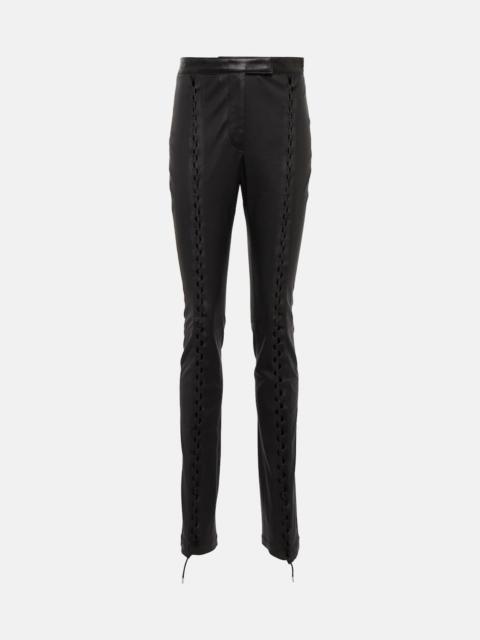 Hinge-seam leather pants