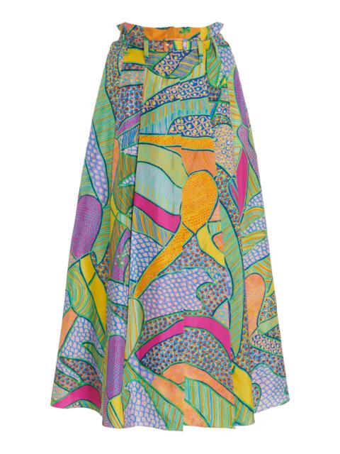 GABRIELA HEARST Dugald Pleated Skirt in Printed Silk