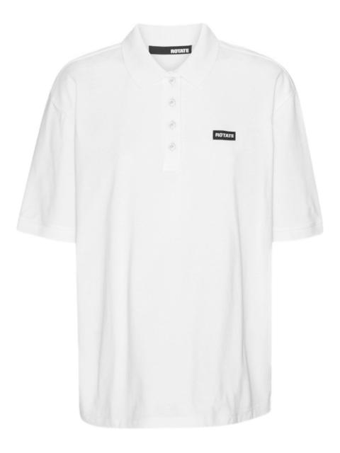 ROTATE logo-plaque cotton polo top