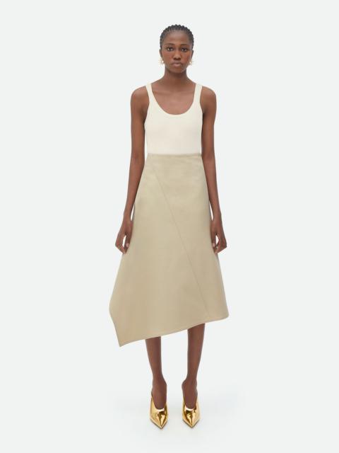 Asymmetric Cotton Midi Skirt