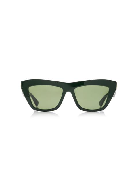 Bottega Veneta Square-Frame Acetate Sunglasses green