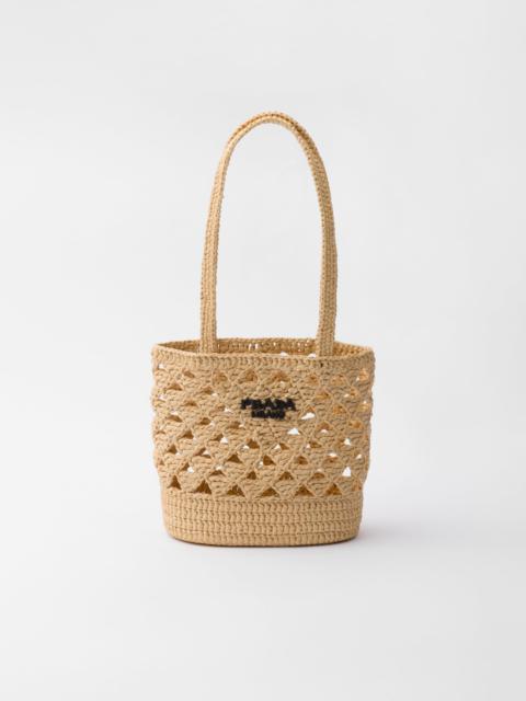 Prada Woven fabric crochet tote bag