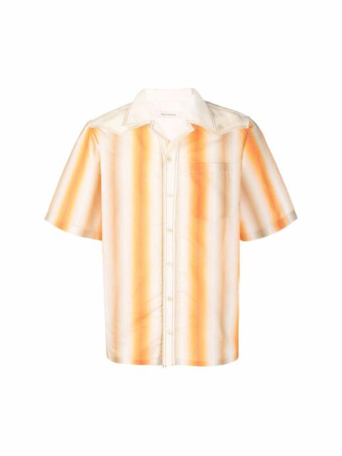 WALES BONNER stripe-print short-sleeved shirt