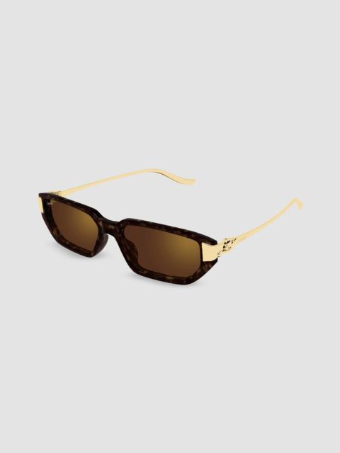Cartier Women's Panthère De 54MM Panthère Classic 24 Carat Gold-Plated Metal Rectangular Sunglasses - Havan