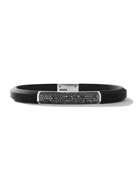 DAVID YURMAN Men's Streamline ID Bracelet in Rubber - Black Diamond