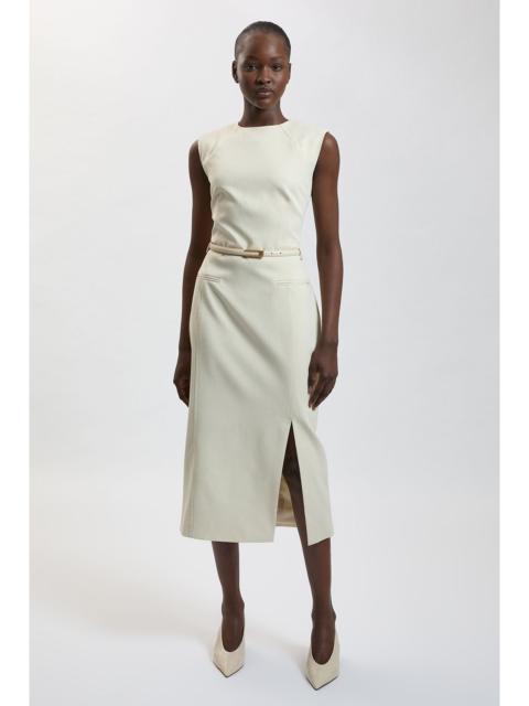 KAREN MILLEN Tailored Belted Midi Skirt Pencil Dress