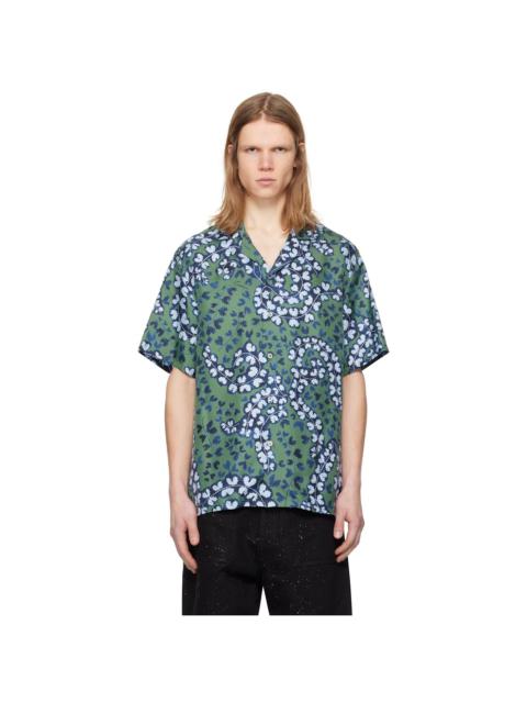 Lanvin Lanvin Rateau 인쇄 실크 볼링 셔츠
