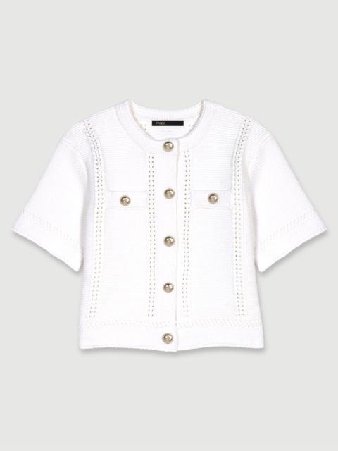 maje Short-sleeved knit cardigan