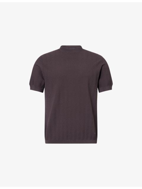 EMPORIO ARMANI Icon Chevron-Patterned Knitted  T-Shirt