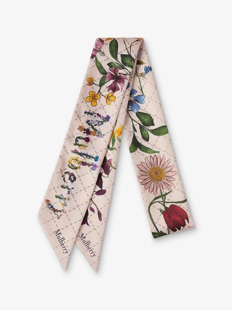 Mulberry Wild Floral Woven Skinny Scarf