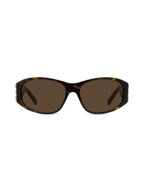 4G 58mm Round Sunglasses in Dark Havana /Brown