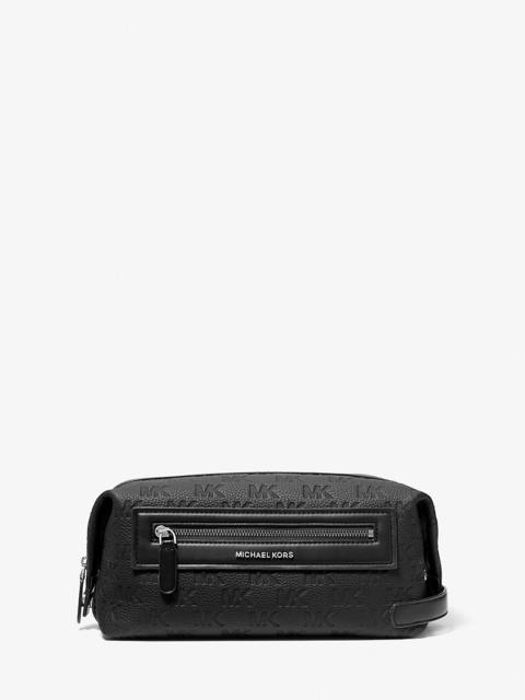 MICHAEL KORS Jet Set Logo Embossed Leather Travel Kit