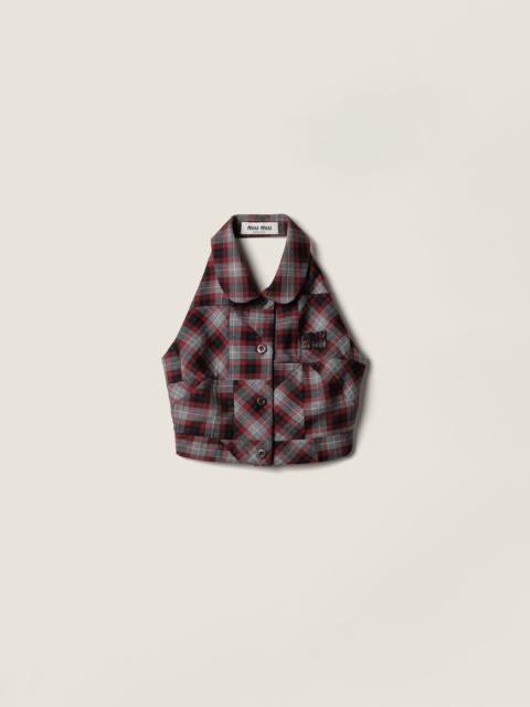 Miu Miu Tartan patchwork top