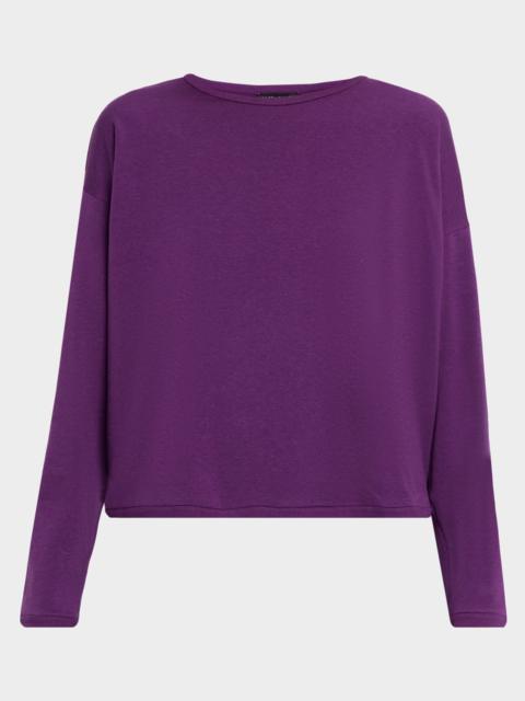 EILEEN FISHER Boxy Crewneck Terry Pullover