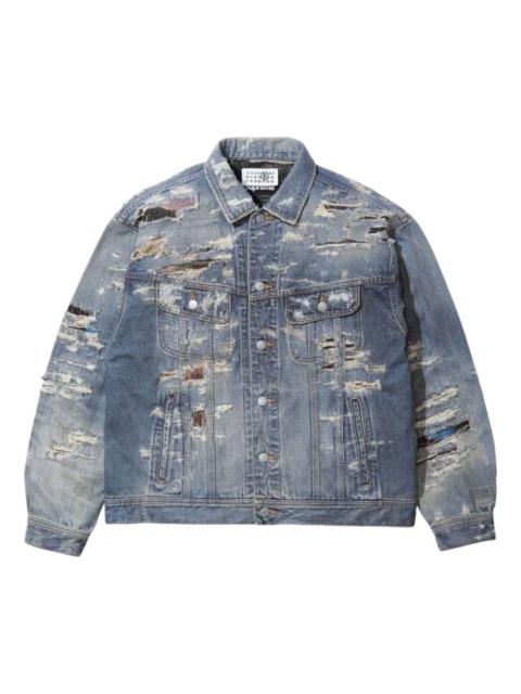 Supreme Supreme x MM6 Maison Margiela Distressed Selvedge Denim Trucker Jacket 'Washed Indigo' SUP-SS26-106-