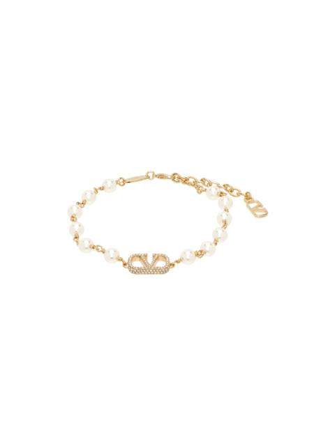 Gold & Off-White VLogo Signature Pearl Bracelet