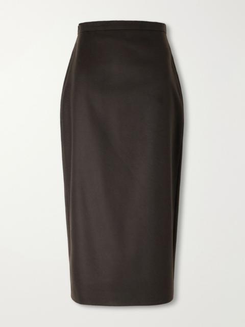 Max Mara Tenda camel wool midi skirt Dark brown