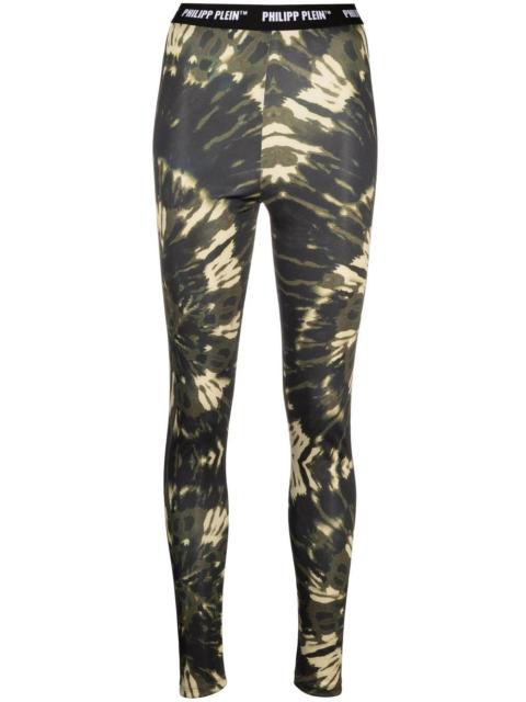 PHILIPP PLEIN tie-dye high-rise leggings