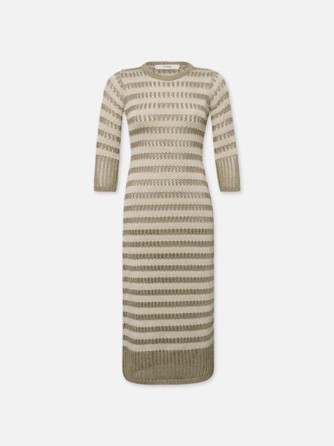 FRAME Lurex Stripe Dress in Gold Multi