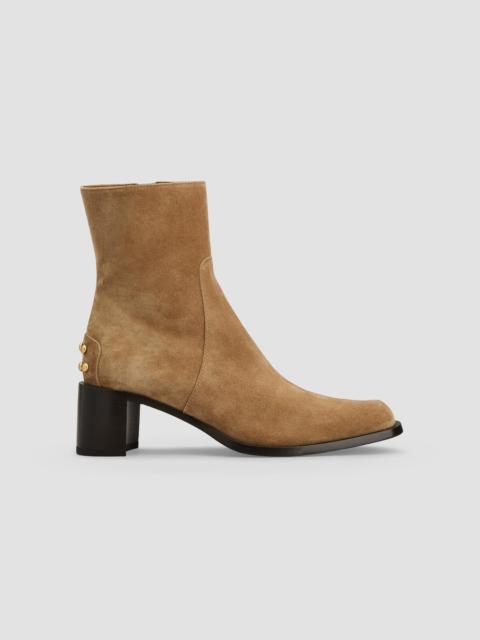Tod's Women's Studded 60MM Suede Ankle Boots - Cappuccino