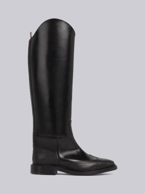 Thom Browne Vitello Calf Leather Wingtip Equestrian Boot