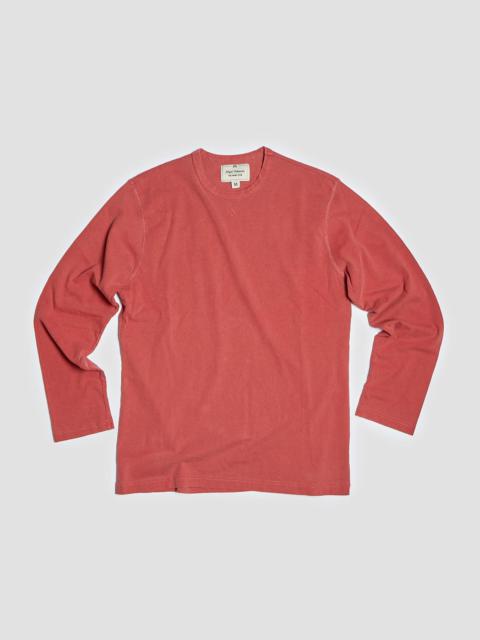 Nigel Cabourn Embroidered Arrow Long Sleeve Tee in Vintage Red