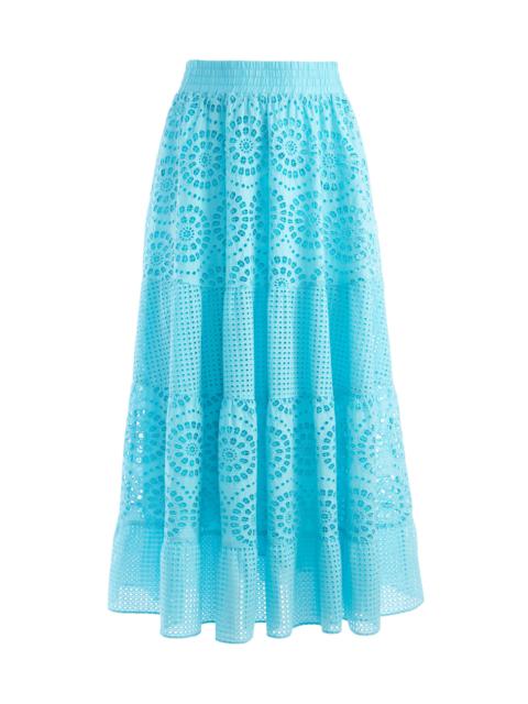 Alice + Olivia MELONY EYELET MIDI SKIRT