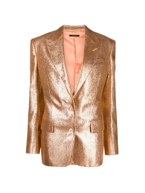 TOM FORD iridescent-sable single-breasted blazer