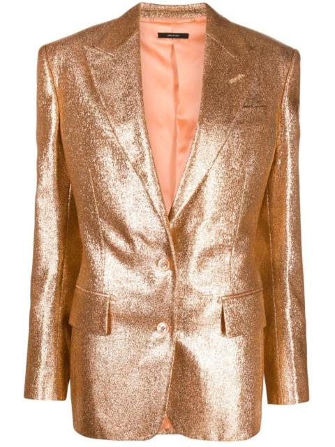 TOM FORD iridescent-sable single-breasted blazer