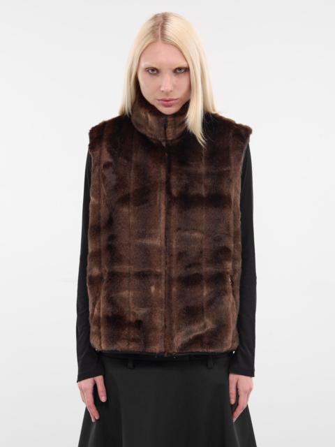 CONNER IVES Brown Vegan Mink Fur Vest