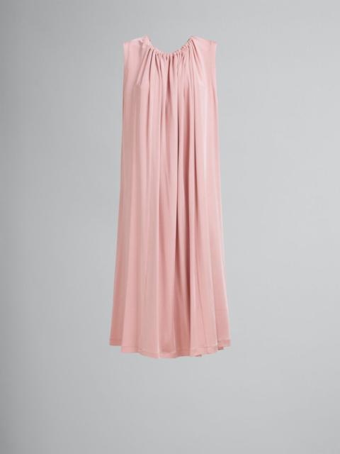 Marni PINK STRETCH JERSEY DRESS WITH GATHERED NECK