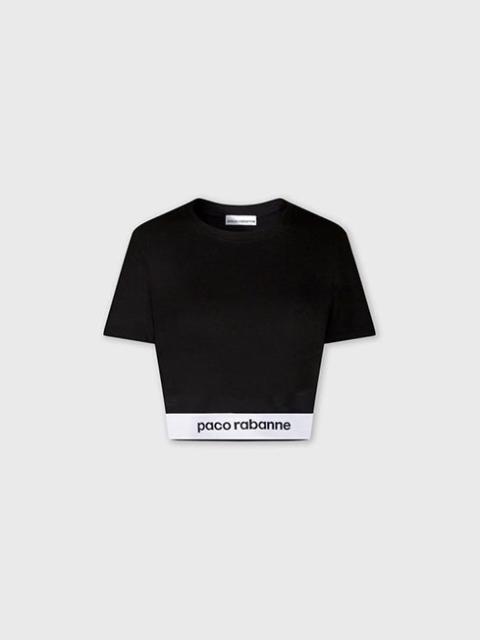 rabanne BODYLINE CROP TOP FOR WOMEN IN BLACK JERSEY