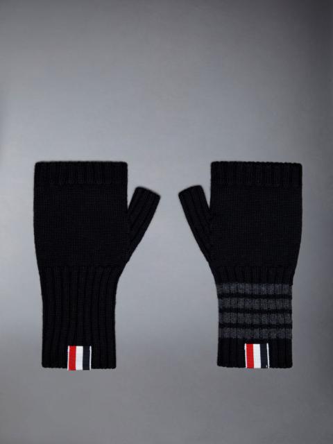 Thom Browne Merino Wool 4-Bar Fingerless Gloves
