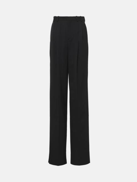 High-rise wool wide-leg pants