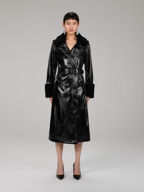 self-portrait Black Patent Coat