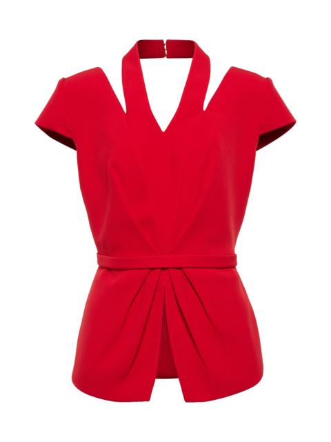 Safiyaa Ramona crêpe halterneck cutout top