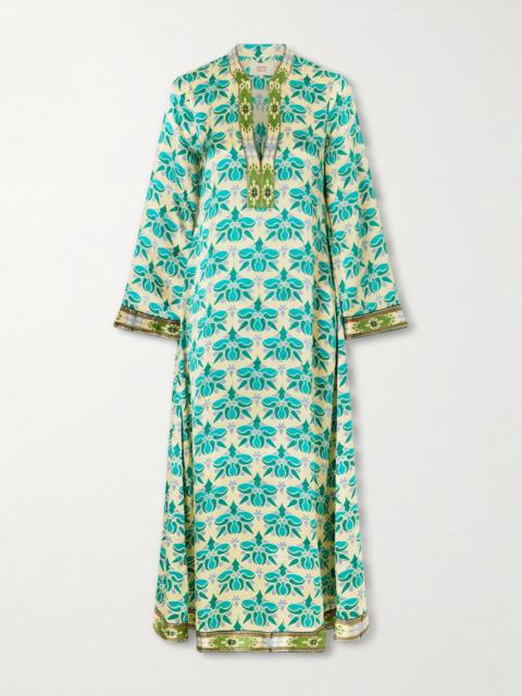 EMPORIO SIRENUSE Jenna Jewelry Mare Printed Silk-satin Midi Dress