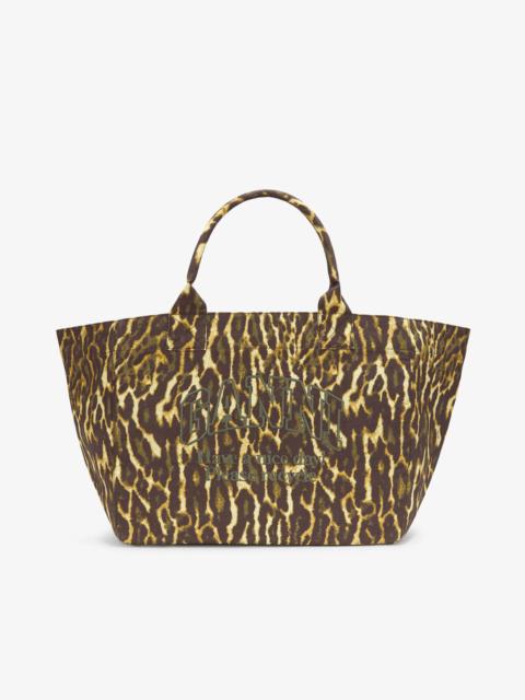 GANNI TOTE XXL IN GRADIENT LEOPARD