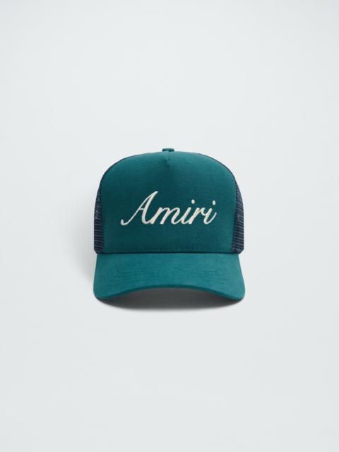 AMIRI AMIRI SCRIPT TRUCKER HAT