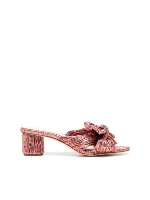 LOEFFLER RANDALL 50mm metallic-effect plissÃ© sandals