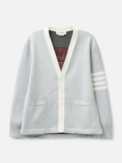 Thom Browne CREST INTARSIA JACQUARD 4-BAR RUGBY FIT CARDIGAN