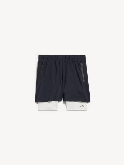 BALENCIAGA Men's Techwear Shorts in Navy/white