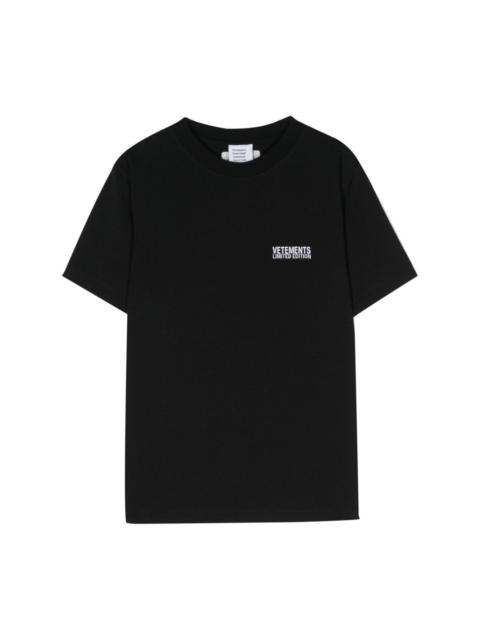 VETEMENTS logo-embroidered cotton T-shirt